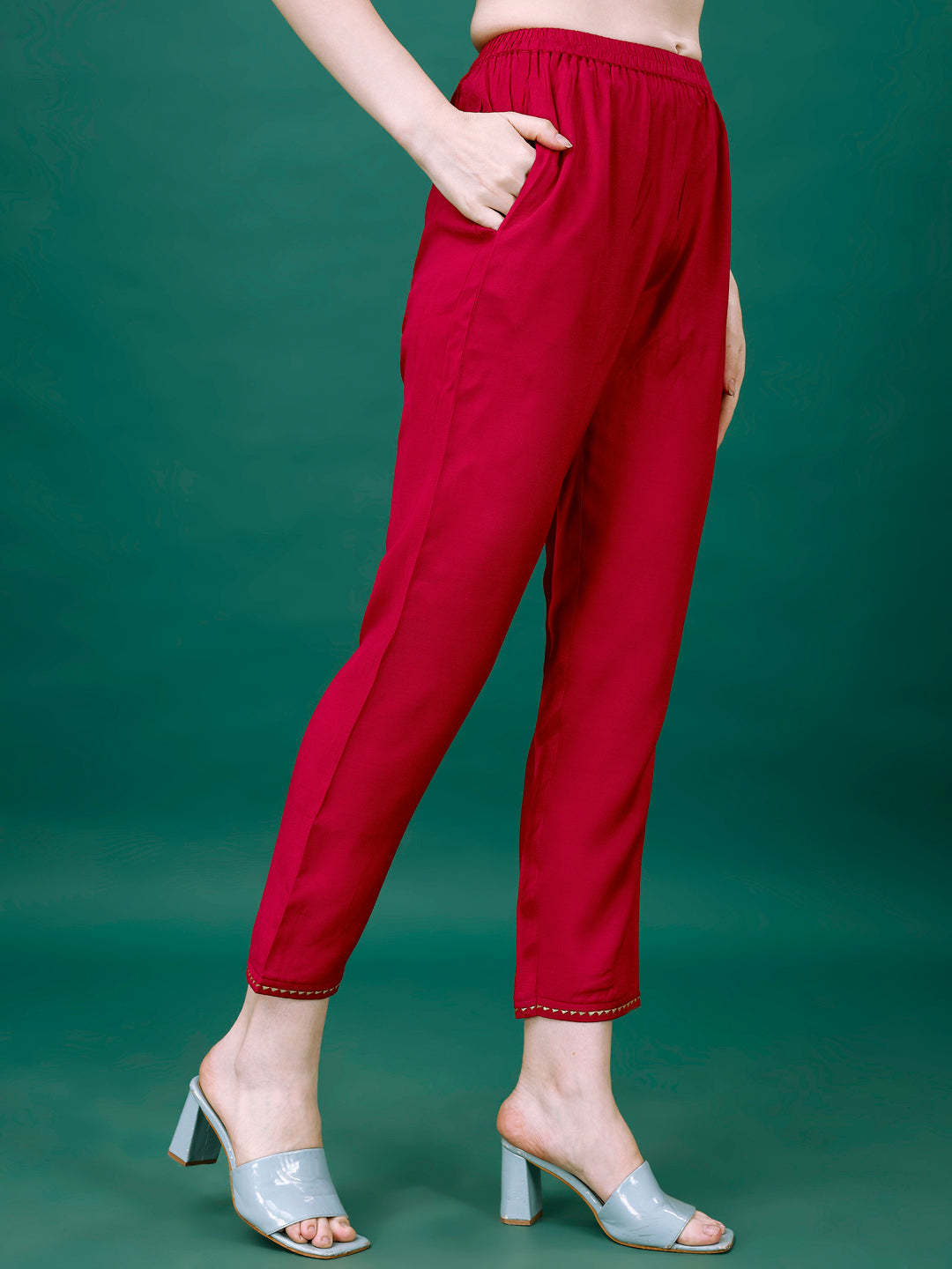 Alia Cut Hand Embroidered & Printed Pure Chinon Kurta With Pant & Dupatta, Multicolor - Hiral Fashion