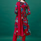 Alia Cut Hand Embroidered & Printed Pure Chinon Kurta With Pant & Dupatta, Multicolor - Hiral Fashion