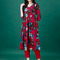 Alia Cut Hand Embroidered & Printed Pure Chinon Kurta With Pant & Dupatta, Multicolor - Hiral Fashion