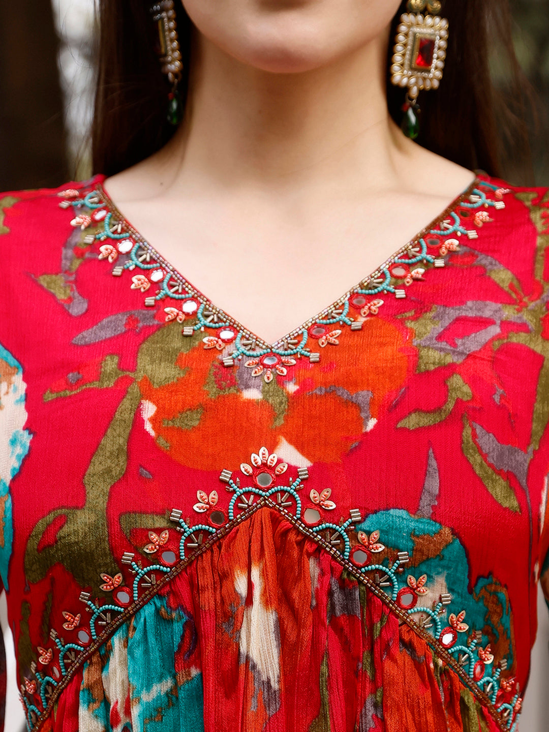 Alia Cut Hand Embroidered & Floral Printed Kurta With Pant & Dupatta Premium, Multicolor - Hiral Fashion