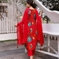 Alia Cut Hand Embroidered & Floral Printed Kurta With Pant & Dupatta Premium, Multicolor - Hiral Fashion