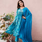Alia Cut Hand Embroidered & Floral Printed Kurta With Pant & Dupatta Premium, Multicolor - Hiral Fashion