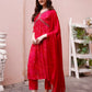 Alia Cut Hand Embroidered & Floral Printed Kurta With Pant & Dupatta Premium, Multicolor - Hiral Fashion