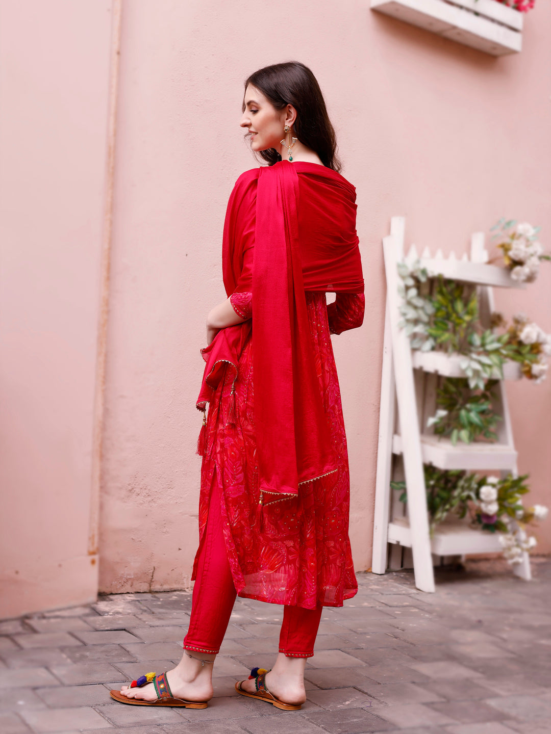 Alia Cut Hand Embroidered & Floral Printed Kurta With Pant & Dupatta Premium, Multicolor - Hiral Fashion