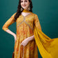 Alia Cut Hand Embroidered & Printed Pure Chinon Kurta With Pant & Dupatta, Multicolor - Hiral Fashion