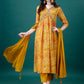 Alia Cut Hand Embroidered & Printed Pure Chinon Kurta With Pant & Dupatta, Multicolor - Hiral Fashion