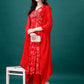 Alia Cut Hand Embroidered & Printed Pure Chinon Kurta With Pant & Dupatta, Multicolor - Hiral Fashion