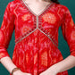 Alia Cut Hand Embroidered & Printed Pure Chinon Kurta With Pant & Dupatta, Multicolor - Hiral Fashion