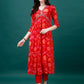 Alia Cut Hand Embroidered & Printed Pure Chinon Kurta With Pant & Dupatta, Multicolor - Hiral Fashion