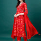 Alia Cut Hand Embroidered & Printed Pure Chinon Kurta With Pant & Dupatta, Multicolor - Hiral Fashion
