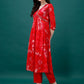 Alia Cut Hand Embroidered & Printed Pure Chinon Kurat With Pant & Dupatta, Multicolor - Hiral Fashion