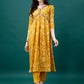 Alia Cut Hand Embroidered & Printed Pure Chinon Kurat With Pant & Dupatta, Multicolor - Hiral Fashion
