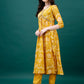 Alia Cut Hand Embroidered & Printed Pure Chinon Kurat With Pant & Dupatta, Multicolor - Hiral Fashion