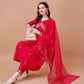 Alia Cut Embroidered Kurta With Pant & Organza Embroidered Dupatta Premium, Multicolor - Hiral Fashion