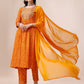 Bandhani Printed & Embroidered Kurta With Pant & Dupatta Set, Multicolor - Hiral Fashion