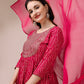 Bandhani Printed & Embroidered Kurta With Pant & Dupatta Set, Multicolor - Hiral Fashion