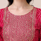 Bandhani Printed & Embroidered Kurta With Pant & Dupatta Set, Multicolor - Hiral Fashion