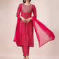 Bandhani Printed & Embroidered Kurta With Pant & Dupatta Set, Multicolor - Hiral Fashion