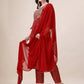 Bandhani Printed & Embroidered Kurta With Pant & Dupatta Set, Multicolor - Hiral Fashion