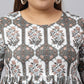 Janasya Women's White Cotton Flared Casual Kurta Set | Swadesiicart