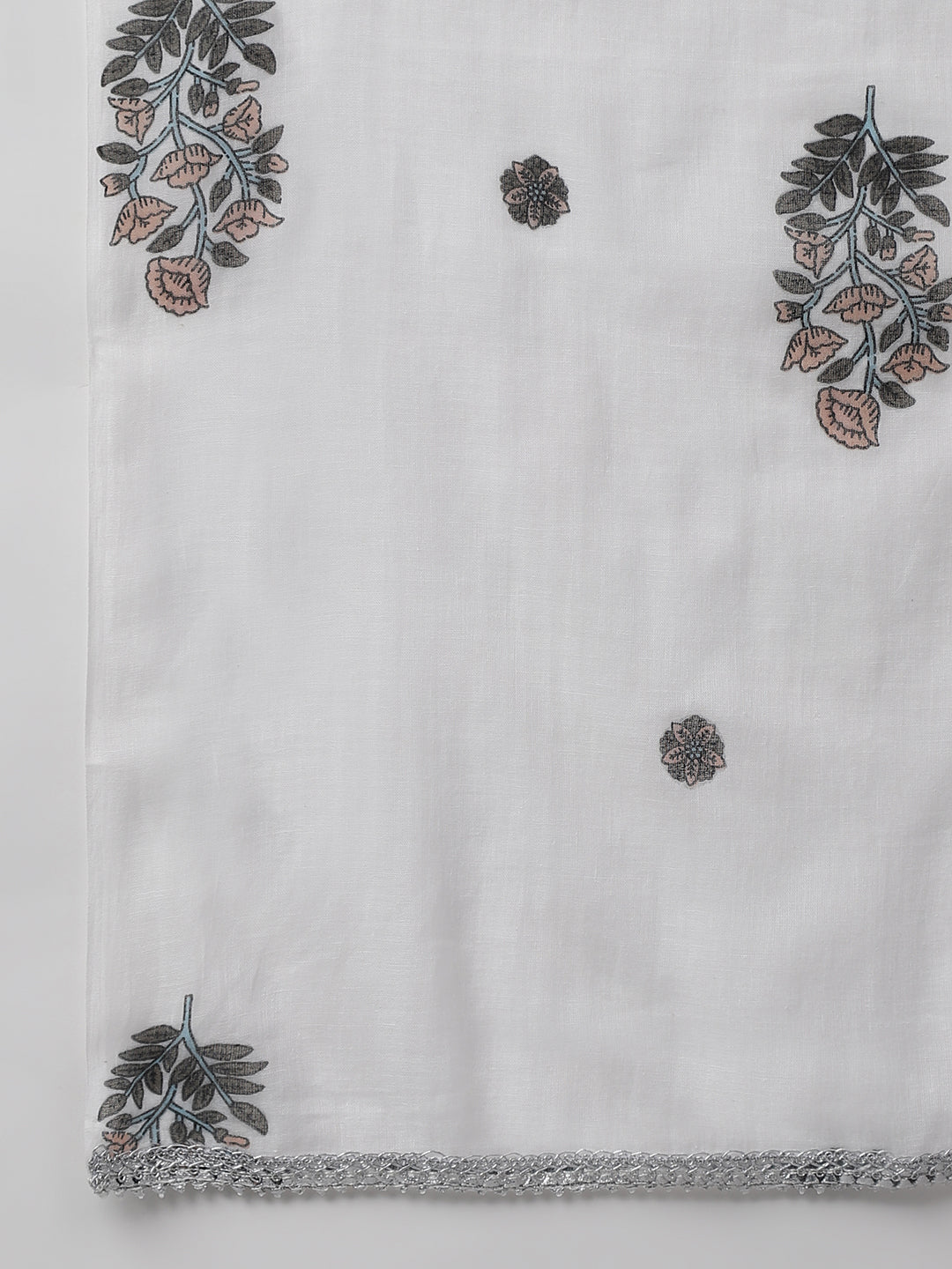 Janasya Women's White Cotton Flared Casual Kurta Set | Swadesiicart