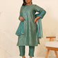 Janasya Green Poly Silk Foil Printed Set | Swadesiicart