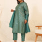 Janasya Green Poly Silk Foil Printed Set | Swadesiicart