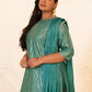 Janasya Green Poly Silk Foil Printed Set | Swadesiicart