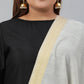 Janasya Women's Black Poly Silk Straight Casual Kurta Set | Swadesiicart