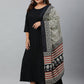Janasya XL LOVE by Janasya Women's Plus Size Black Rayon Kurta With and Dupatta | Swadesiicart