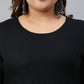 Janasya XL LOVE by Janasya Women's Plus Size Black Rayon Kurta With and Dupatta | Swadesiicart