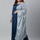Janasya XL LOVE by Janasya Women's Plus Size Teal Rayon Kurta and Dupatta | Swadesiicart