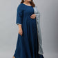 Janasya XL LOVE by Janasya Women's Plus Size Teal Rayon Kurta and Dupatta | Swadesiicart