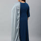 Janasya XL LOVE by Janasya Women's Plus Size Teal Rayon Kurta and Dupatta | Swadesiicart