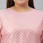 Janasya Women's Pink Poly Silk Straight Festive Kurta Set | Swadesiicart