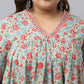 Janasya Women's Green Cotton Empire Casual Kurta Set | Swadesiicart