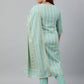 Janasya XL LOVE by Janasya Women's Plus Size Mint Green Rayon Kurta With Pant and Dupatta | Swadesiicart