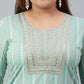 Janasya XL LOVE by Janasya Women's Plus Size Mint Green Rayon Kurta With Pant and Dupatta | Swadesiicart