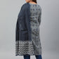 Janasya XL LOVE by Janasya Women's Plus Size Grey Cotton Kurta With Pant and Dupatta | Swadesiicart