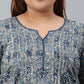 Janasya XL LOVE by Janasya Women's Plus Size Grey Cotton Kurta With Pant and Dupatta | Swadesiicart