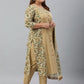 Janasya XL LOVE by Janasya Women's Plus Size Beige Cotton Kurta With Pant and Dupatta | Swadesiicart