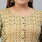 Janasya XL LOVE by Janasya Women's Plus Size Beige Cotton Kurta With Pant and Dupatta | Swadesiicart
