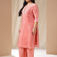 Janasya Pink Chanderi Embellished Set | Swadesiicart