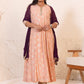 Janasya Peach Georgette Foil Printed Set | Swadesiicart