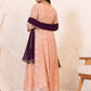 Janasya Peach Georgette Foil Printed Set | Swadesiicart