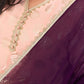 Janasya Peach Georgette Foil Printed Set | Swadesiicart