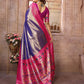 Aastha Fashion Purple Banarasi Tissue Silk Weaving Saree