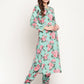 Ahalyaa Women Green Floral Printed Regular Kurta Churidar Set & With Dupatta | Swadesiicart