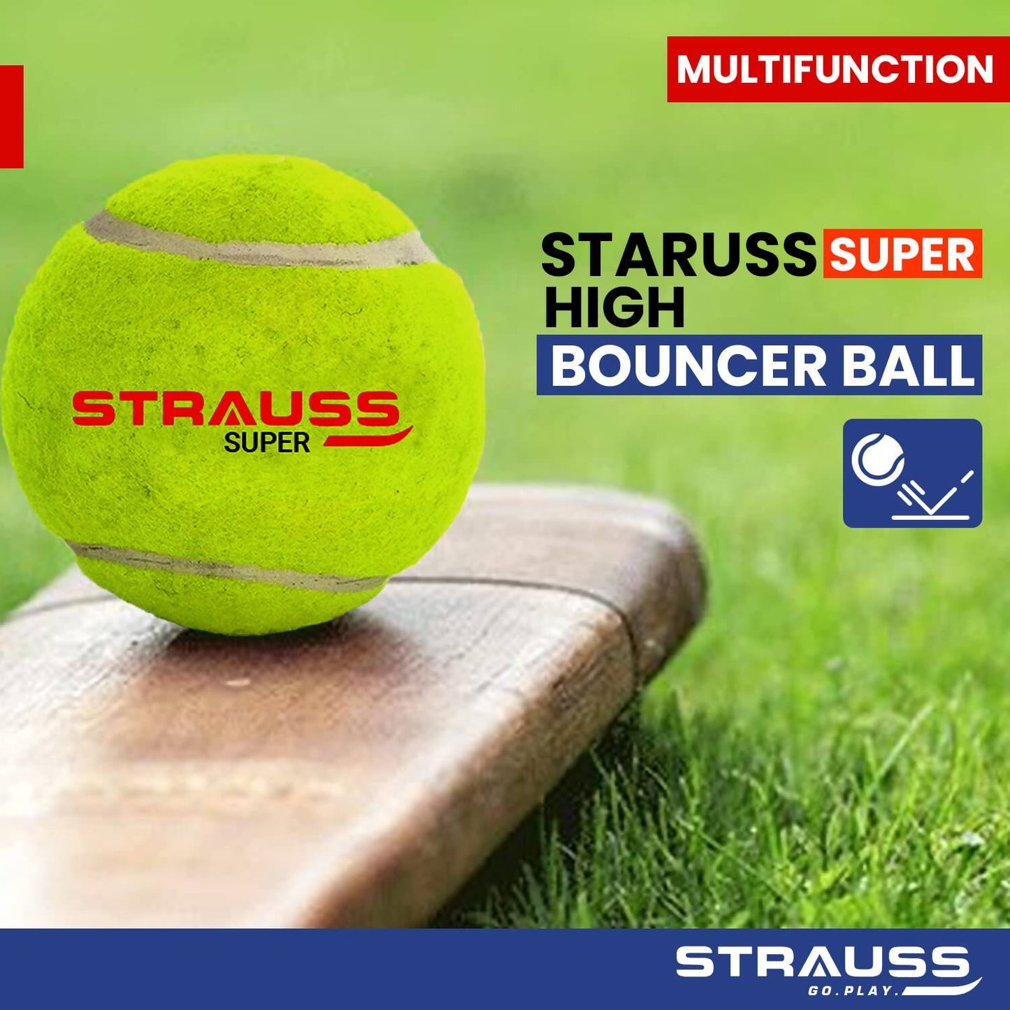 Strauss Cricket Tennis Balls - Yellow (Pack of 6) - Swadesiicart