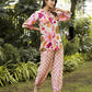 Casual Fashionable Multi Muslin Cotton co-ord set - Manya - Swadesiicart